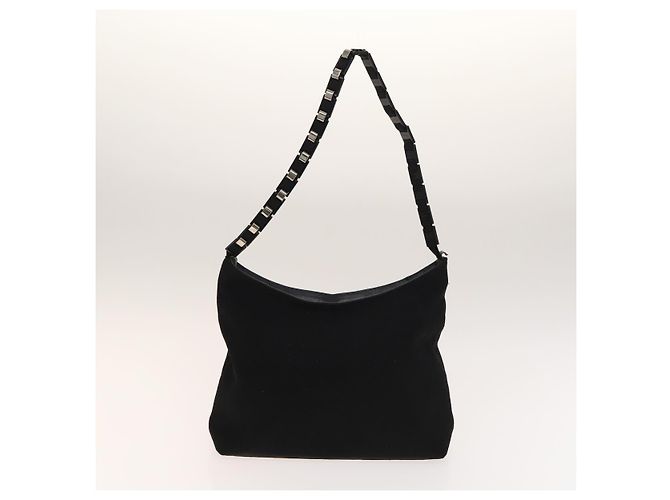 Borsa a mano Gancini in nylon 2 pezzi nera Auth bs28917 di Salvatore Ferragamo Nero - vista 10