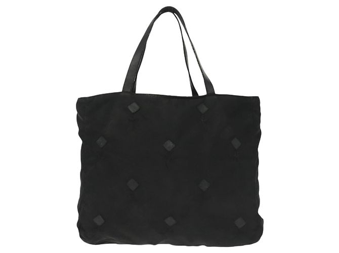 PRADA Borsa a mano in nylon nero argento Auth hk2902 - vista 13