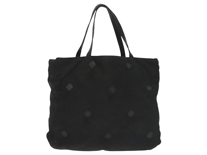 PRADA Borsa a mano in nylon nero argento Auth hk2902 - vista 2