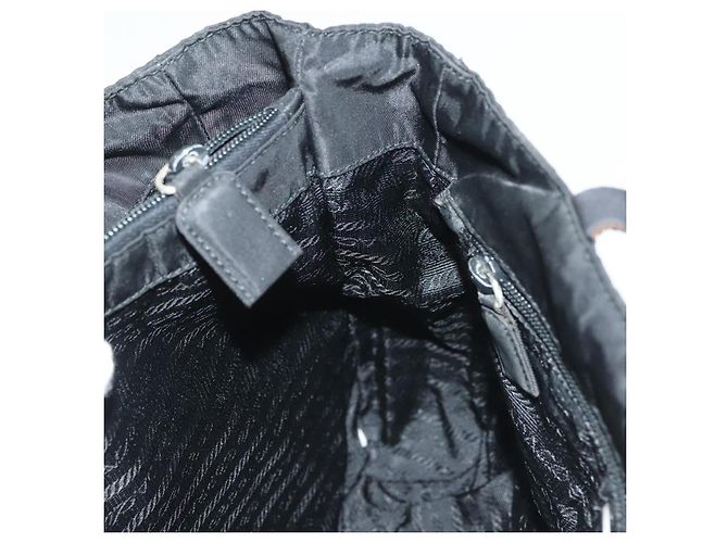 PRADA Borsa a mano in nylon nero argento Auth hk2902 - vista 20