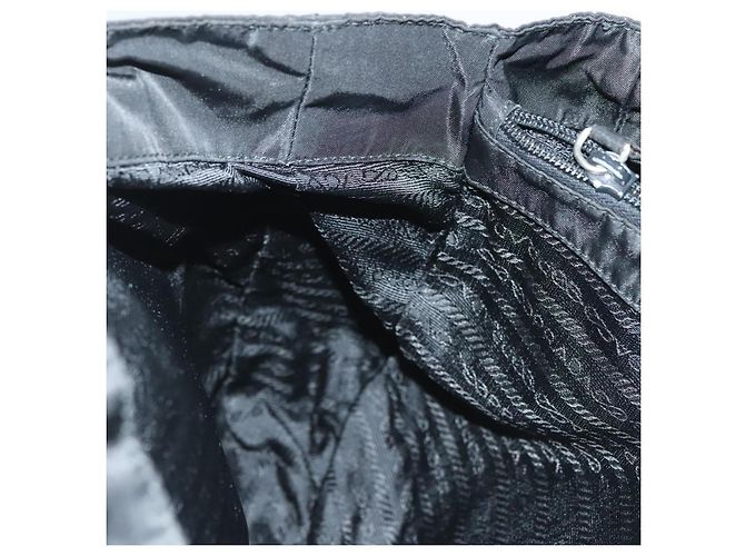 PRADA Borsa a mano in nylon nero argento Auth hk2902 - vista 22