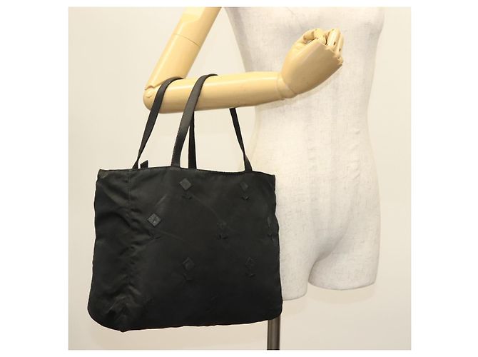 PRADA Borsa a mano in nylon nero argento Auth hk2902 - vista 26