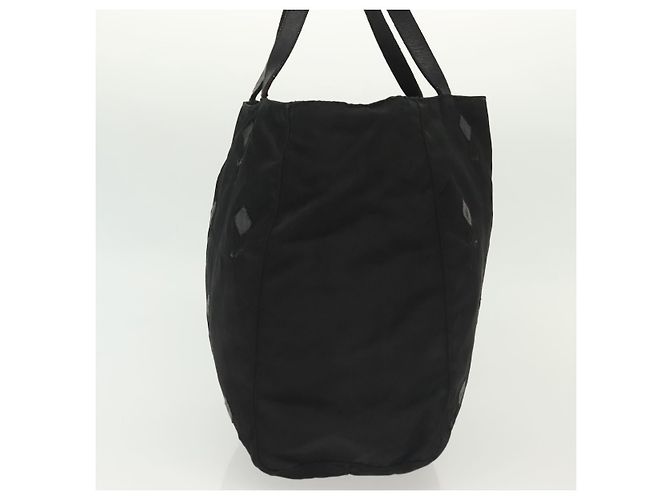PRADA Borsa a mano in nylon nero argento Auth hk2902 - vista 3