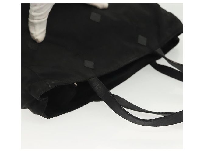 PRADA Borsa a mano in nylon nero argento Auth hk2902 - vista 6