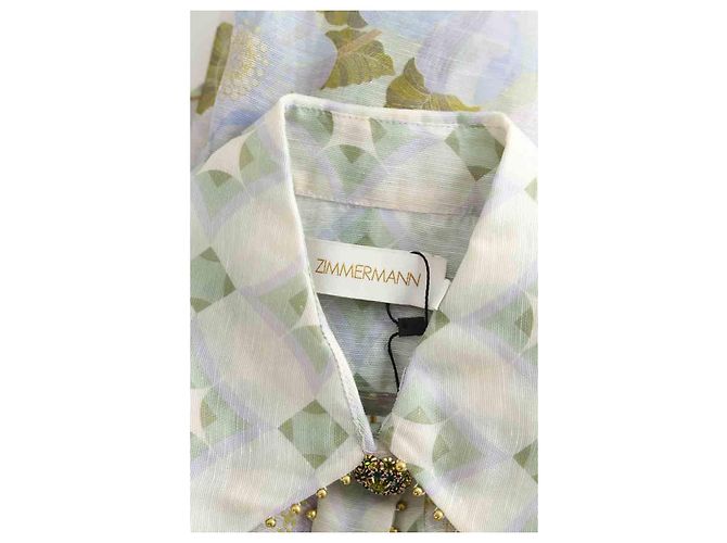 Zimmermann Camisa de lino verde - vista 6