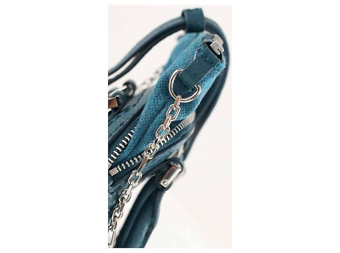 Maison Martin Margiela Mini borsa in pelle blu - vista 2