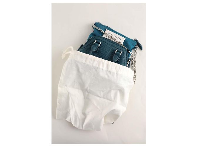 Maison Martin Margiela Mini borsa in pelle blu - vista 6