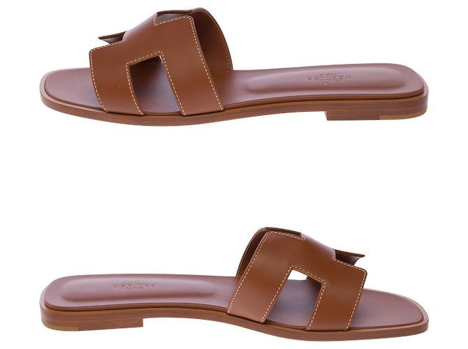 Hermès Chaussure HERMES Oran en Cuir Marron - 102903 - vue 6