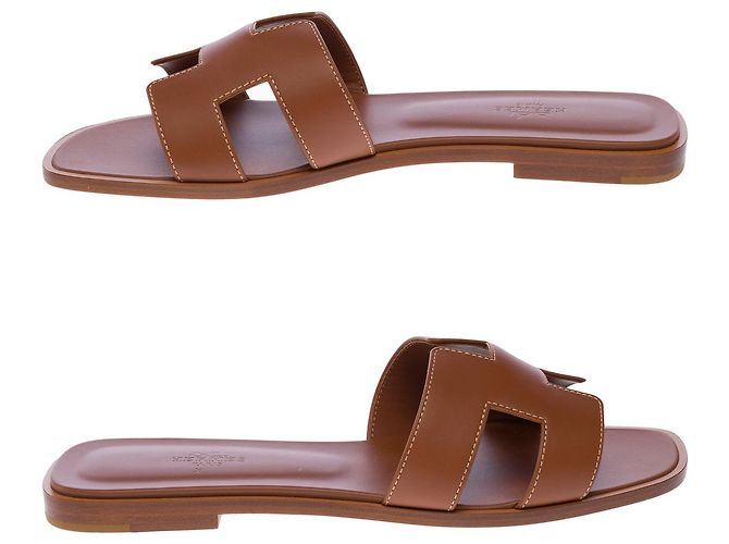Hermès Chaussure HERMES Oran en Cuir Marron - 102903 - vue 7