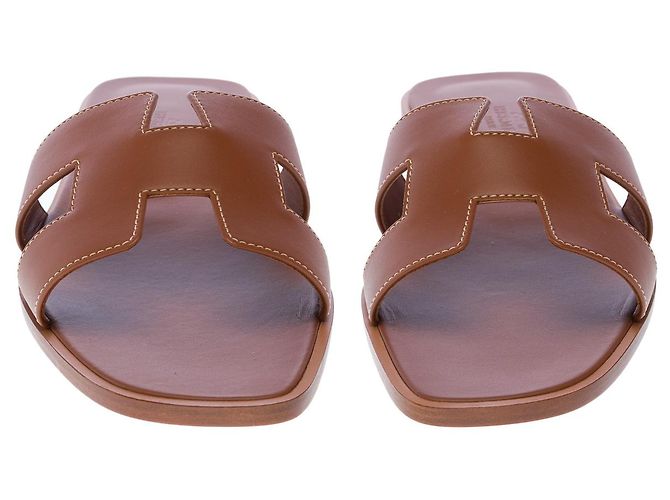 Hermès Chaussure HERMES Oran en Cuir Marron - 102903 - vue 8