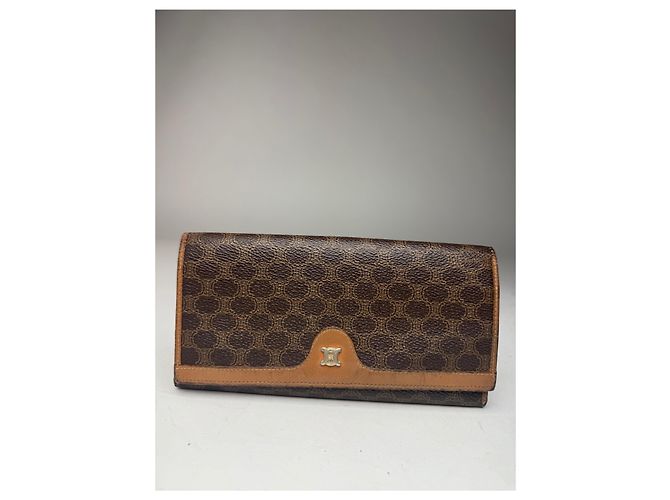 Céline Vintage Celine Triomphe Monogram Leather wallet brown - view 12