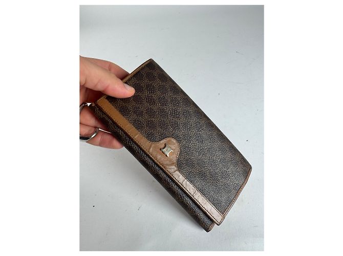 Céline Vintage Celine Triomphe Monogram Leather wallet brown - view 4