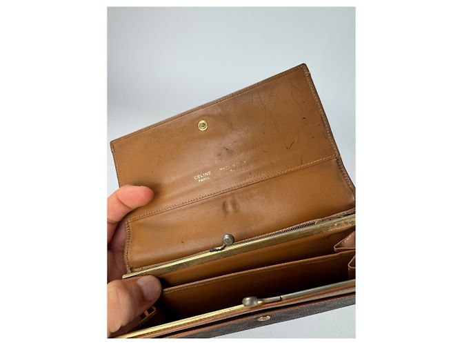 Céline Vintage Celine Triomphe Monogram Leather wallet brown - view 6