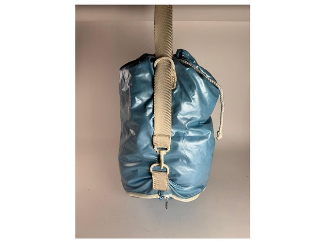 Vintage Courreges Paris Eisblaue Bucket Bag - Ansicht 14