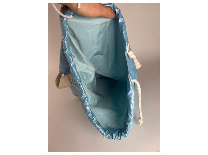 Vintage Courreges Paris Eisblaue Bucket Bag - Ansicht 2