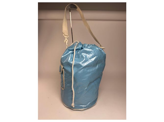 Vintage Courreges Paris Eisblaue Bucket Bag - Ansicht 5