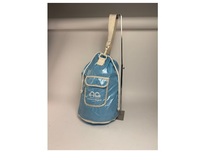 Vintage Courreges Paris Eisblaue Bucket Bag - Ansicht 7