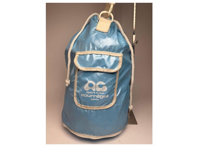 Vintage Courreges Paris Eisblaue Bucket Bag - Ansicht 8