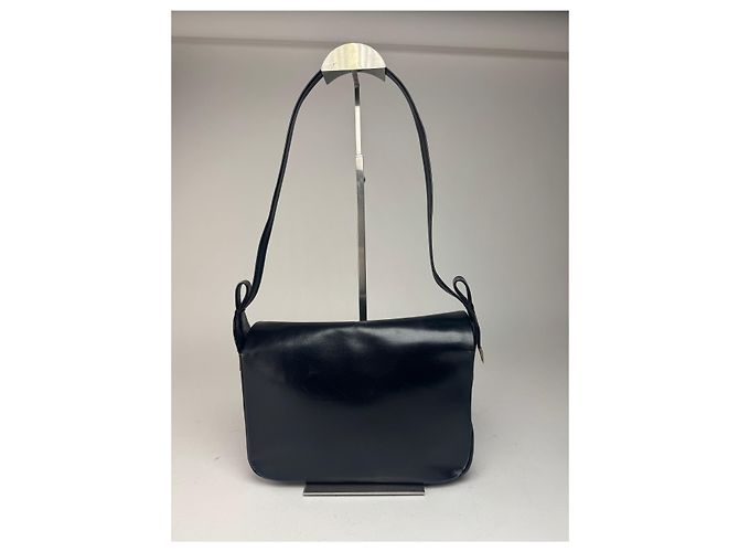 Vintage Givenchy Ledertasche in Marineblau - Ansicht 4
