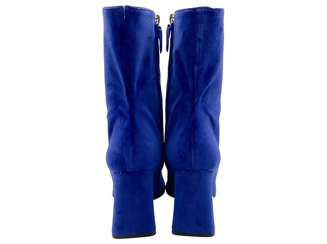 Stivaletti in velluto blu cobalto Alberta Ferretti - vista 5