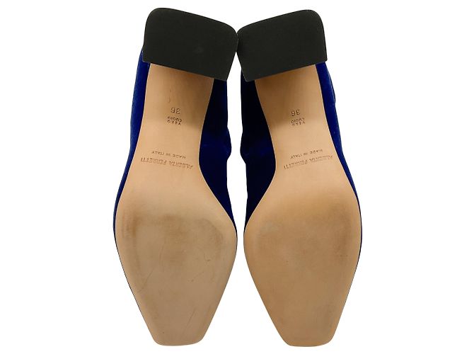 Stivaletti in velluto blu cobalto Alberta Ferretti - vista 6