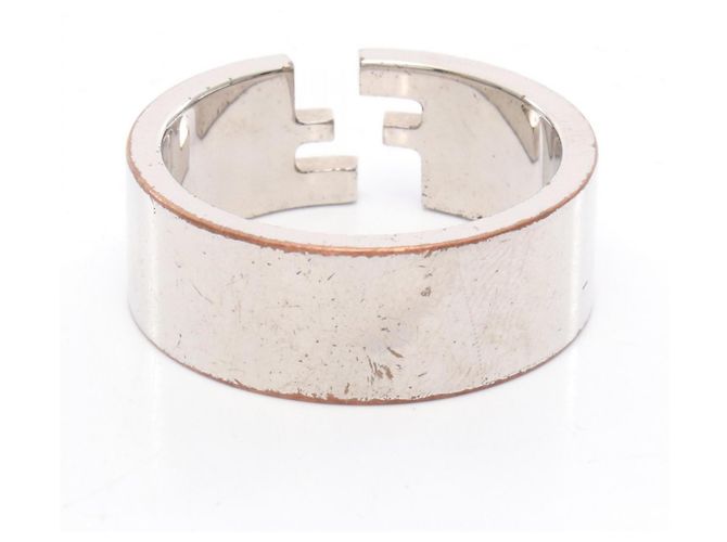 Bague à bande avec logo FF de Fendi - vue 3