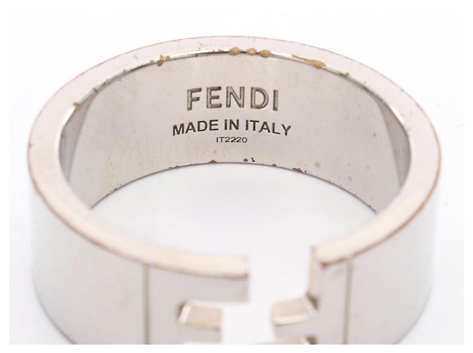 Bague à bande avec logo FF de Fendi - vue 4