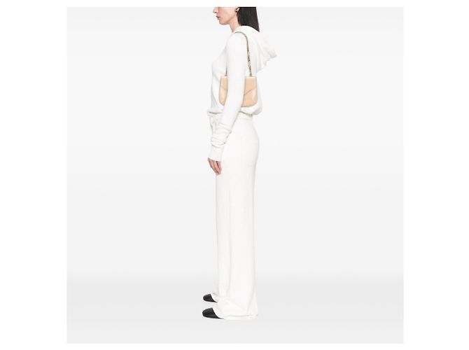 Céline Besace Clea en cuir de veau brillant marron Triomphe de Celine avec chaîne croisée Beige - vue 10