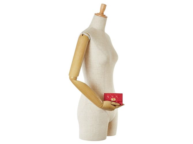 Estuche para tarjetas de visita de piel de cordero rosa Matelassé Chanel - vista 8