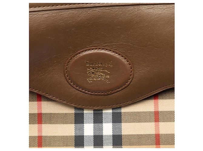 Borsa Clutch Burberry Nova Check Shadow Horse Beige - vista 7