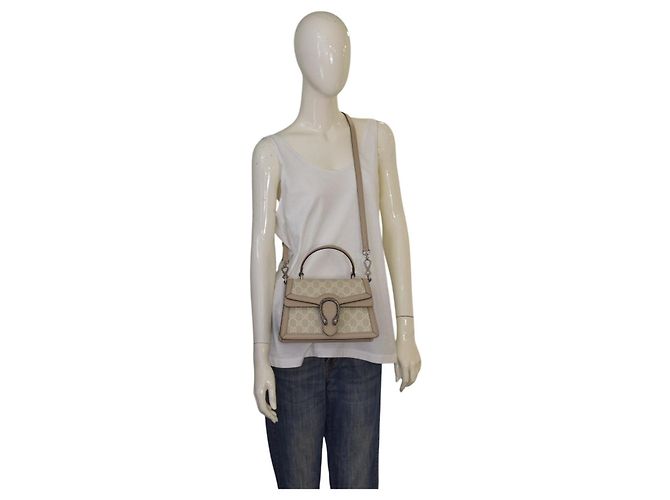Gucci Borsa a mano e a spalla media Dionysus GG Supreme monogrammata Beige - vista 14