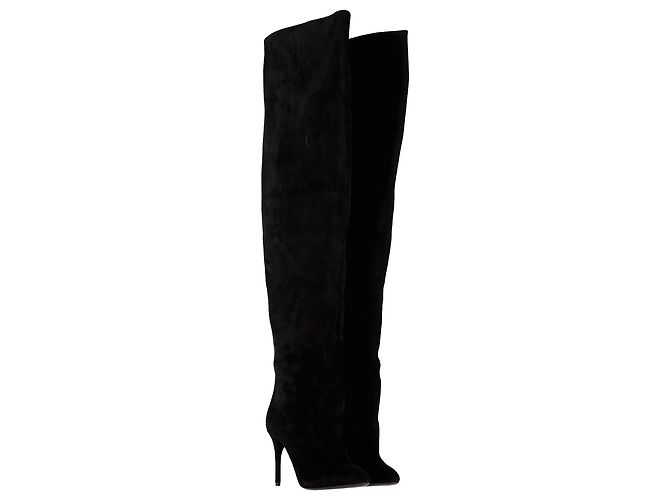 Alaïa Over The Knee Boots in Black Suede - view 4
