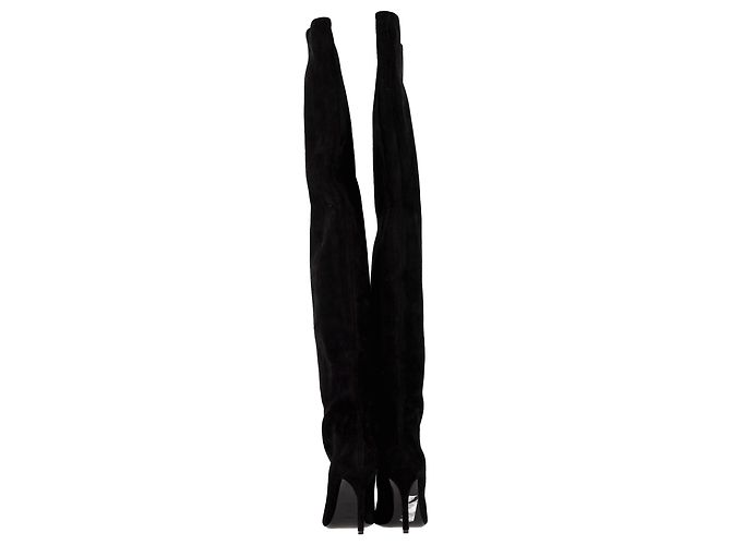Alaïa Over The Knee Boots in Black Suede - view 5