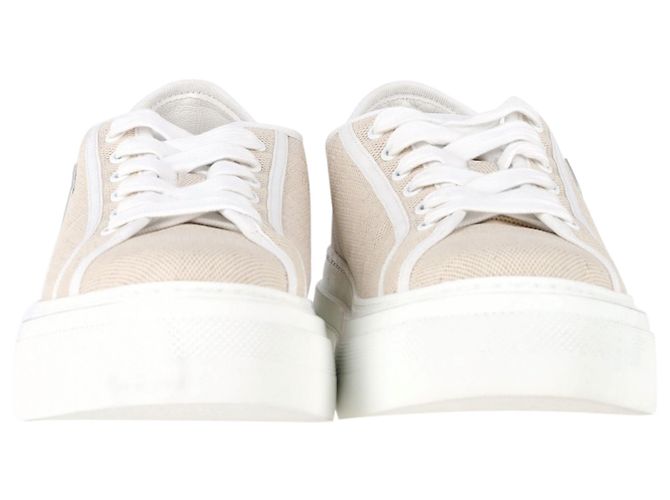 Givenchy City Platform Sneakers aus beigem Canvas - Ansicht 3