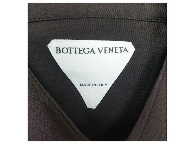 Camicia Bottonata Bottega Veneta in Cotone Marrone Rosso - vista 4