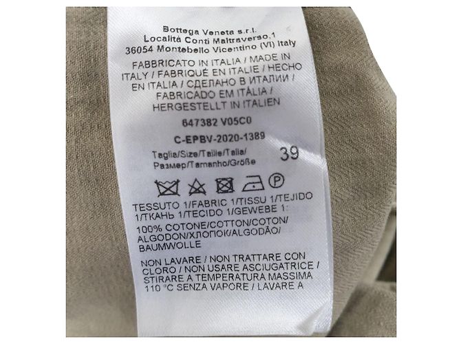 Camisa de botão listrada Bottega Veneta em algodão bege - vista 5