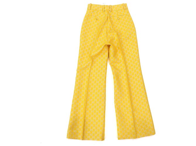 Gucci GG Jacquard Schlaghosen Gelb - Ansicht 2