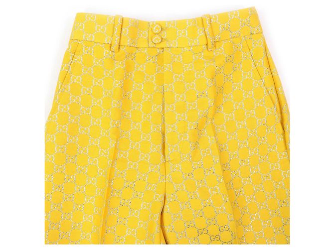 Gucci GG Jacquard Schlaghosen Gelb - Ansicht 3