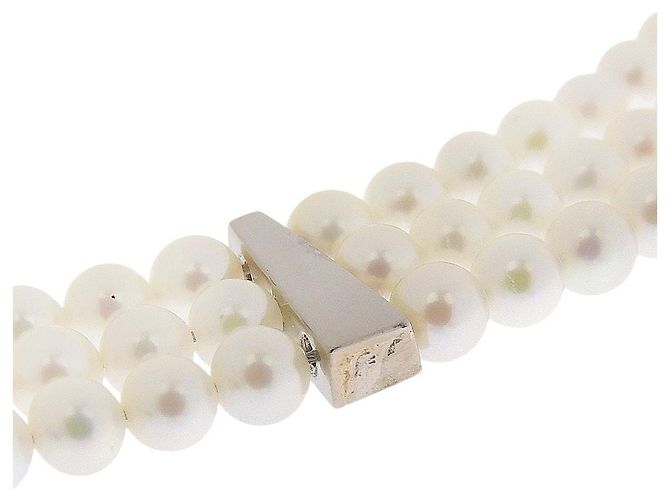 Autre Marque K14 Weißgold Perlenkette Silber - Ansicht 6