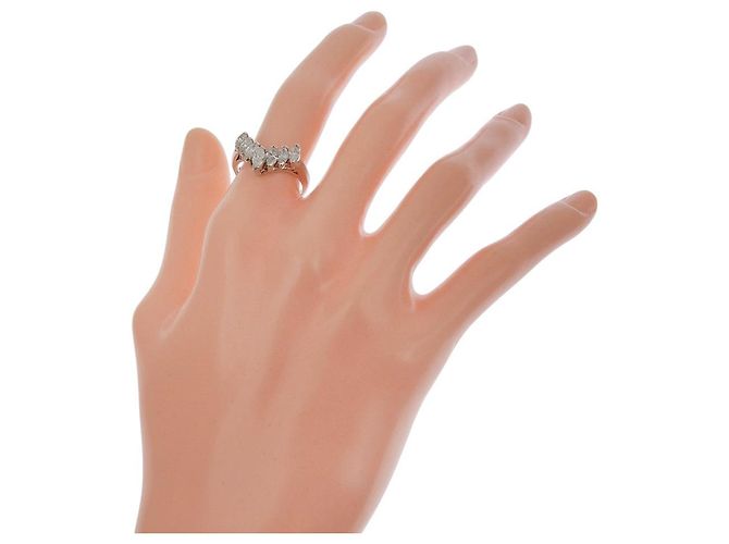 Autre Marque Diamantring aus Pt900-Platin V 7P Silber - Ansicht 2