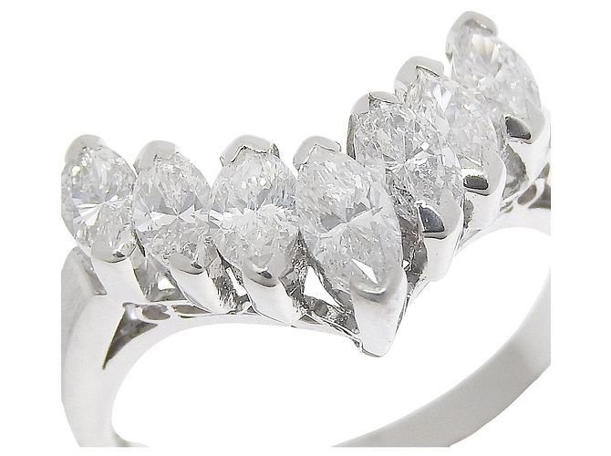 Autre Marque Diamantring aus Pt900-Platin V 7P Silber - Ansicht 4