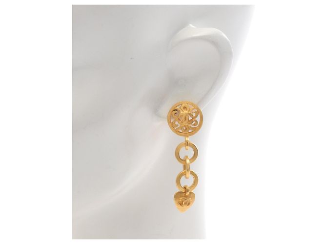 Orecchini a clip placcati in oro Chanel Coco Mark D'oro - vista 4