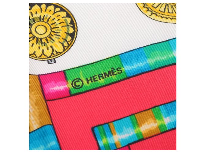 Foulard in Seta Carré 90 Petite Main Hermès Rosso Multicolore - vista 2