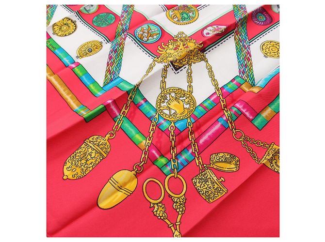 Foulard in Seta Carré 90 Petite Main Hermès Rosso Multicolore - vista 4