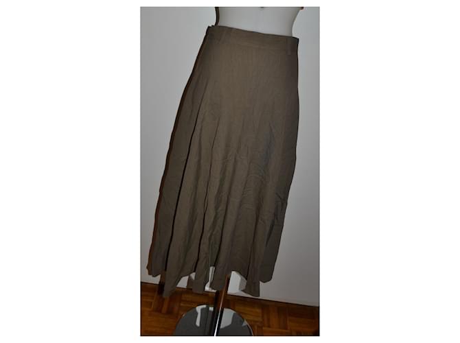 Falda maxi Max Mara caqui con botones - vista 3