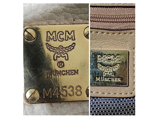 MCM Visetos Small Stark Leather Backpack Beige - view 11