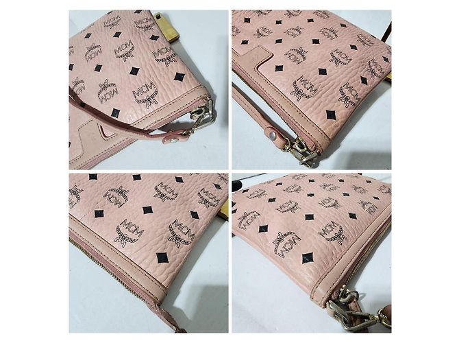 MCM Visetos Liz Shopper Pochette Rosa Chiaro - vista 5