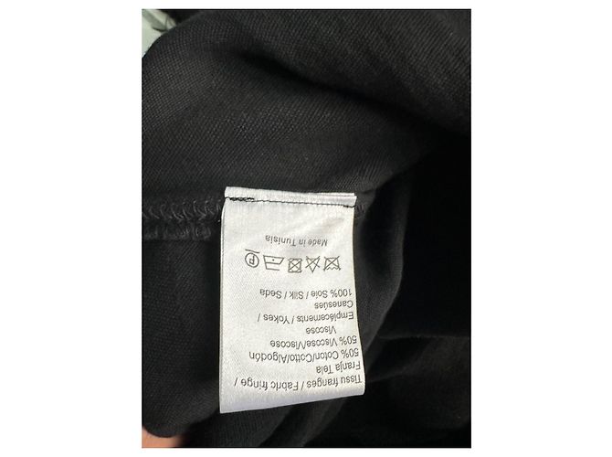Mini vestido Sandro de seda con flecos negro - vista 7