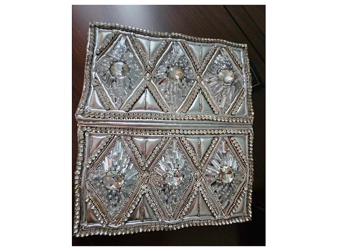 Clutch Balmain pour H&M in pelle argento Metallico Silver hardware - vista 6