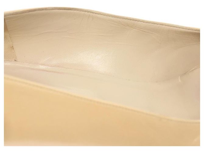 CHANEL Pumps Hohe Absätze Leder Beige CC Auth ti3387 - Ansicht 17